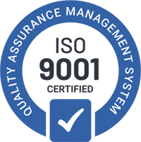 ISO 9001 Certified trust badge for Quality Assurance Management System