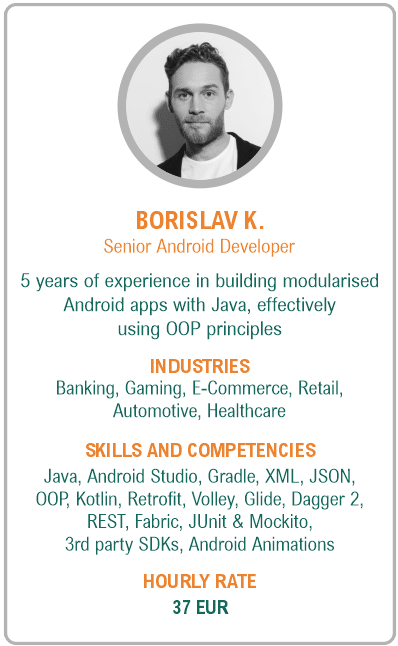 Image of senior android developer resume - Borislav K.