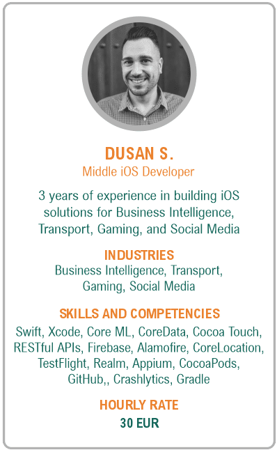 Image of middle ios developer resume - Dusan S.