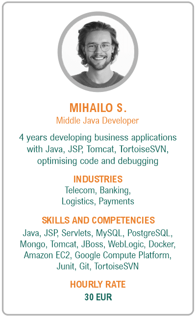 Image of middle java developer resume - Mihailo S.