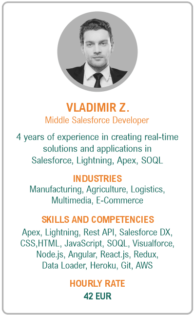 Image of middle salesforce developer resume - Vladimir Z.