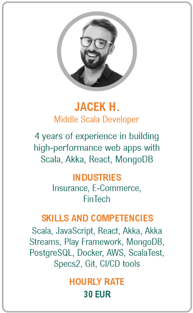 Image of middle scala developer resume - Jacek H.