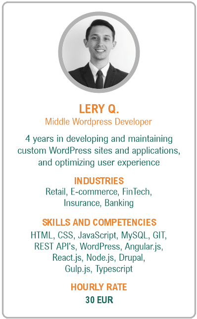 Image of middle wordpress developer resume - Lery Q.