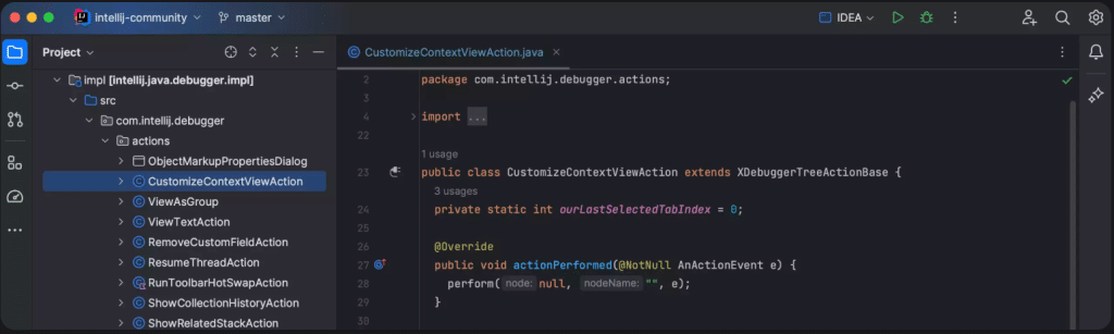 View of IntelliJ IDEA as one of the top Java development tools