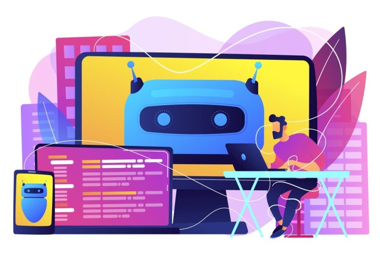Image of a web developer using AI in web development.