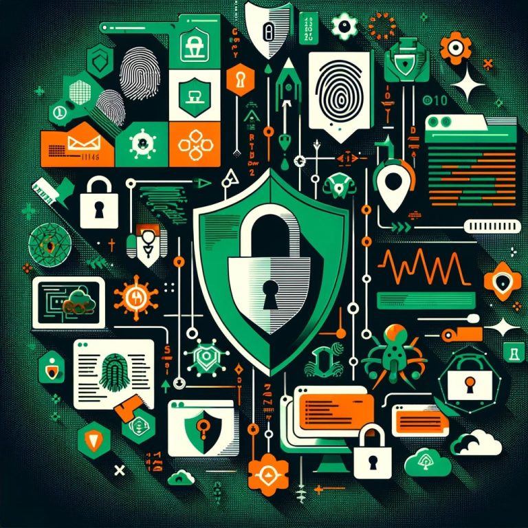 Vector image showcasing a mixture of top cyber security threats.